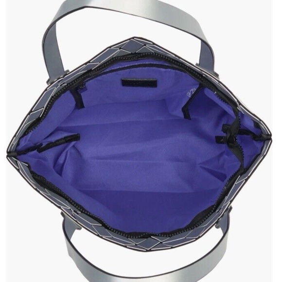 Patrizia Luca Geometric Squares Tote Shoulder Bag Silver NWT - Picture 4 of 6